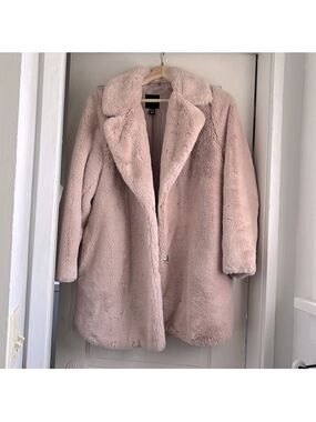 Petite New Look Blush Pink Teddy Faux-Fur Coat